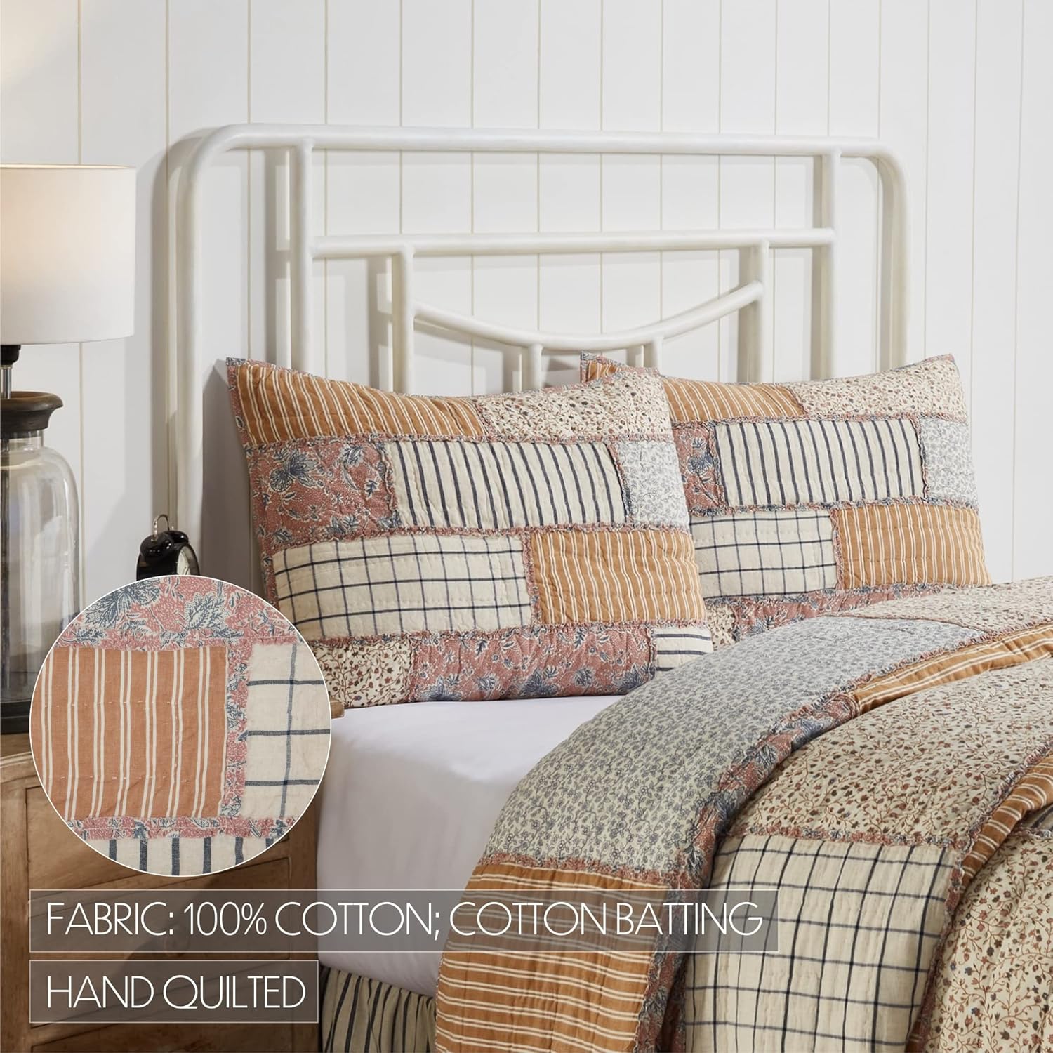 VHC Brands Kaila 5 Piece Queen Quilt Set (1 Queen Quilt, 2 Standard Shams, 2 Standard Pillowcase)