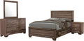 Coaster Home Furnishings Kauffman Transitional 4-Piece Bedroom Set Queen Size Storage Panel Bed Frame 54-inch Headboard Washed Taupe 204190Q-S4