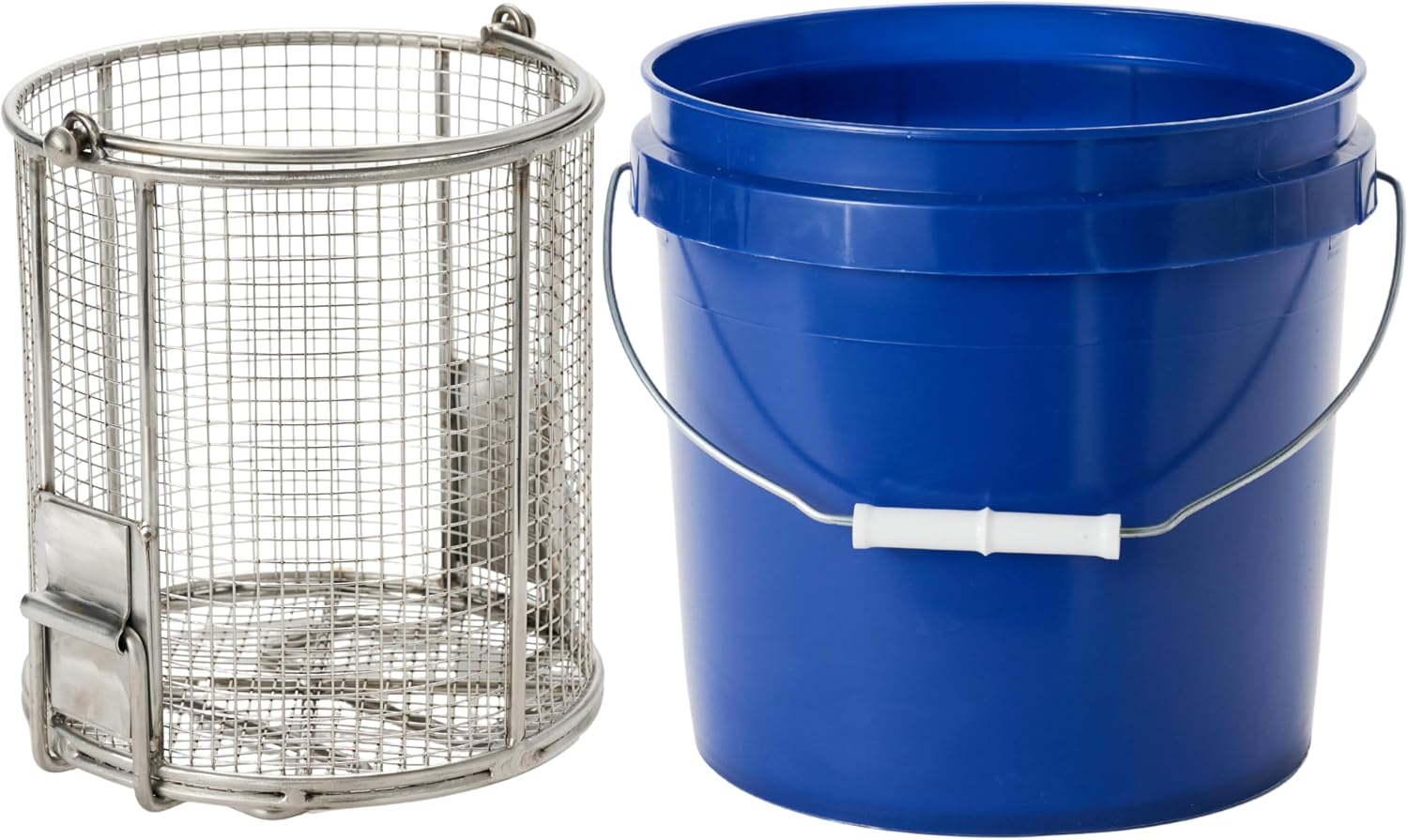 Dip N' Drain – Stainless Steel Part Cleaning Strainer Basket for 2-Gallon Buckets (Bucket Included) | 1/4″ Mesh, Swing Handle, Perfect for Mechanics, Auto Parts, Garage, Shop & Home Workshop Cleaning