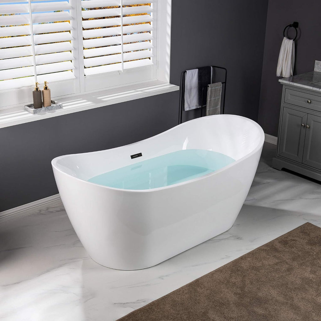WOODBRIDGE BTA1515-MB-Drain &O Bathtub, 67 Inch, Matte Black