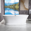 WOODBRIDGE 67 in. Freestanding Double Ended Acrylic Soaking Bathtub with Matte Balck Drain and Overflow, BTA1537-MB