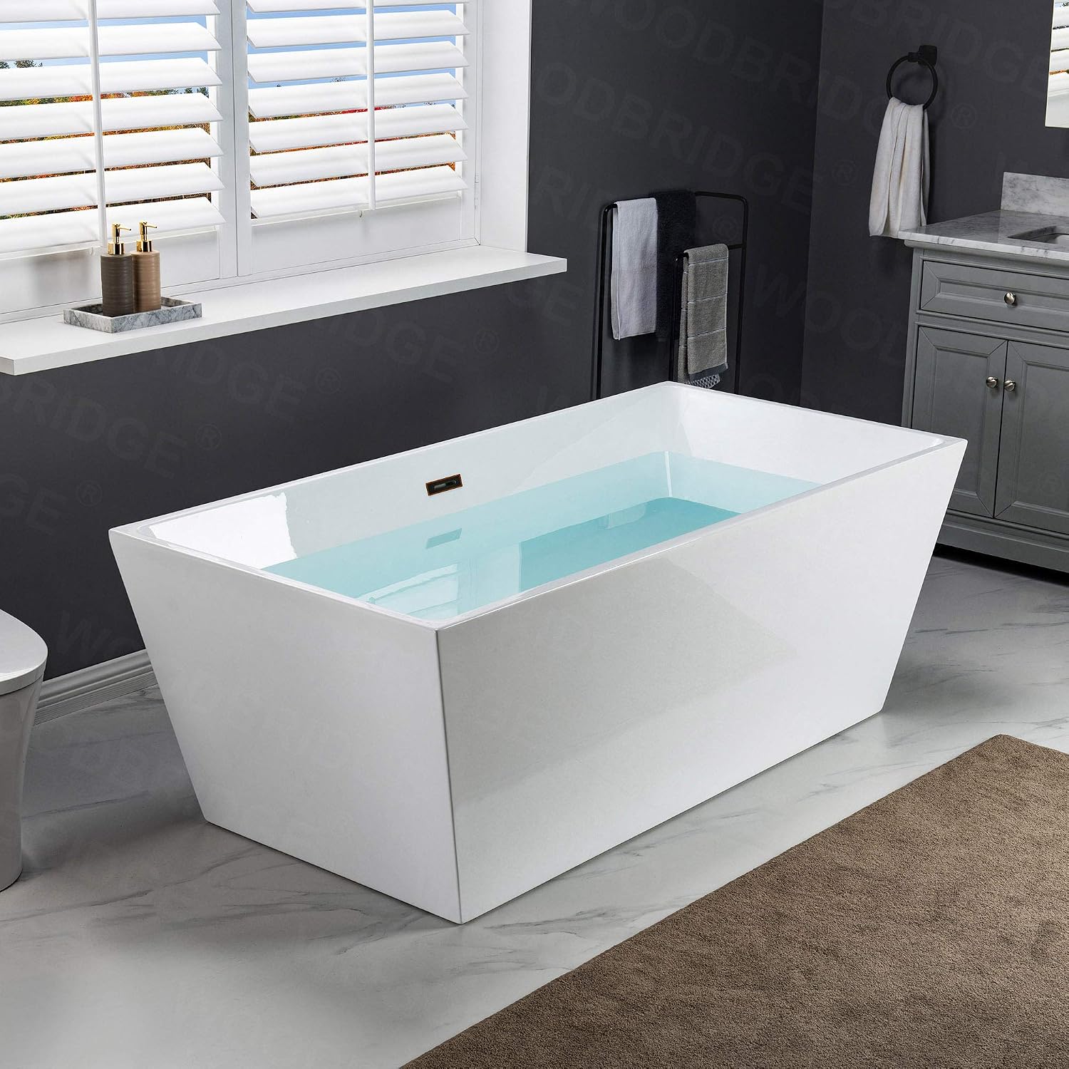 WOODBRIDGE B0003-ORB-Drain &O Bathtub, White