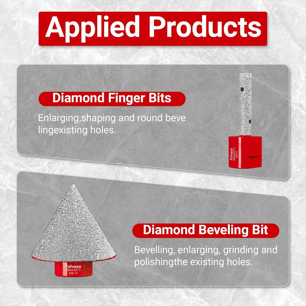 Diamond Hole Saw Kit, Tile Hole Saw Kit for Tile, Granite, Marble, Ceramic and More Drilling, 10pcs Tile Drill Bits 6/8/10/25/35/50/65mm