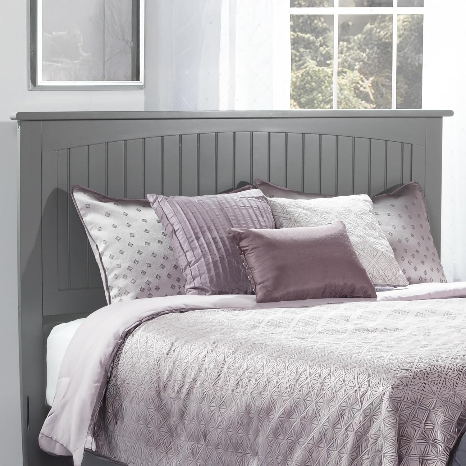 AFI, Nantucket Queen Solid Wood Panel Headboard, Grey