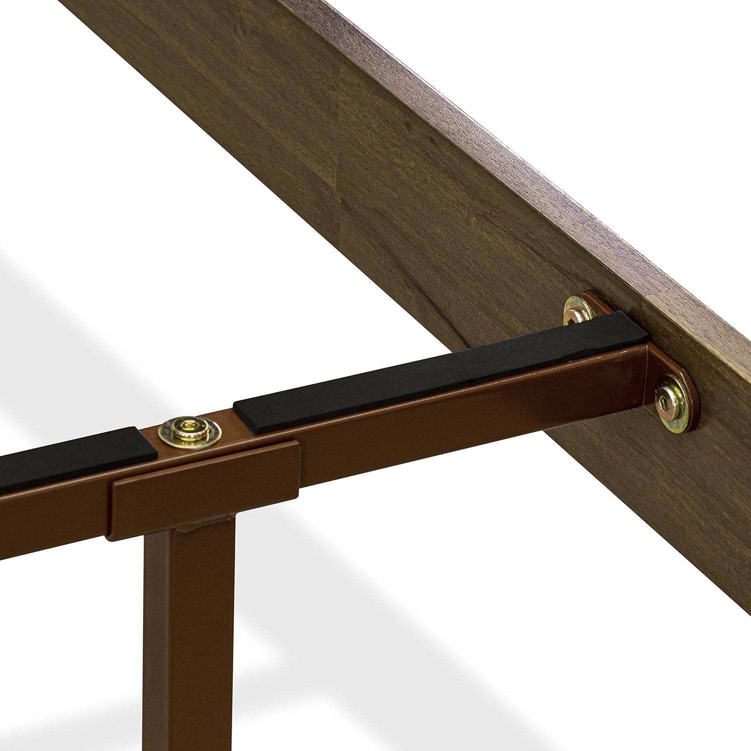 East West Furniture DNP-22-K King Size Platform Bed with 4 Solid Wood Legs and 2 Extra Center Legs - Walnut Finish