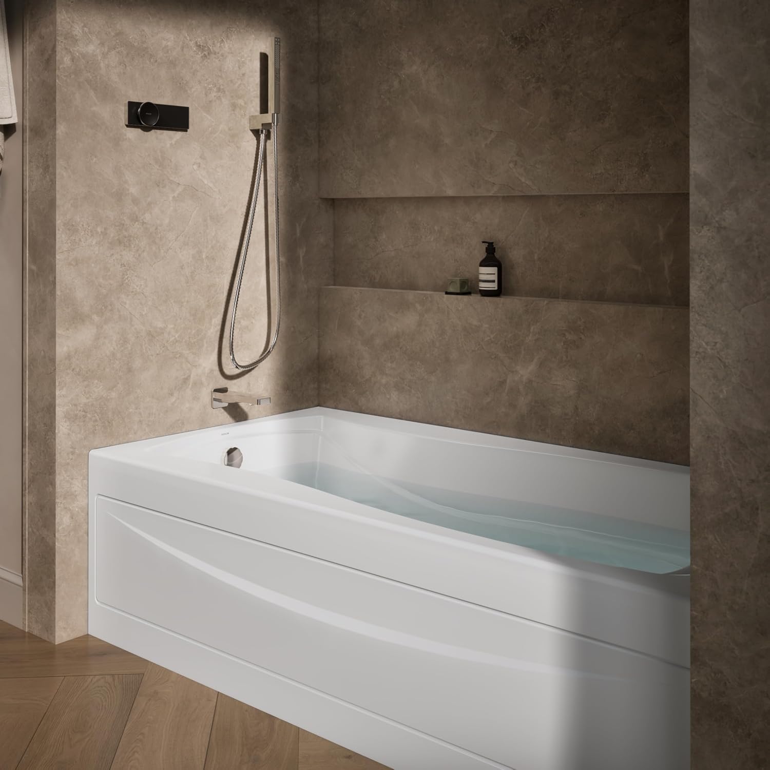 Kohler 1259-LA-0 Mariposa® 72' x 36' alcove bath, left drain, White