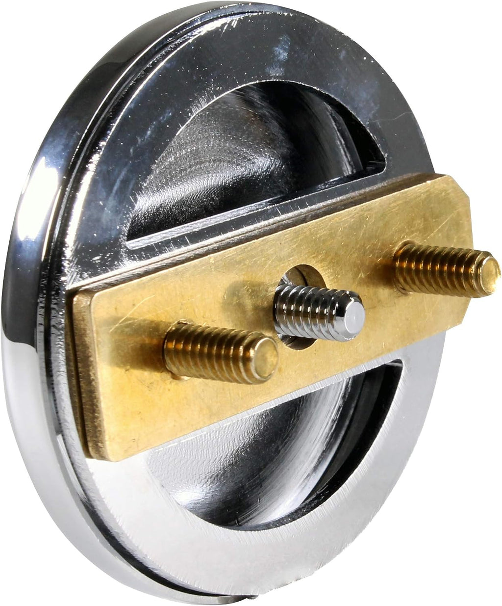 Westbrass D980LTBAA-26 1-1/2' NPSM Integrated Overflow Drain Trim Kit with Illusionary No-Hole Overflow and ABS Adapter, Brass, Polished Chrome
