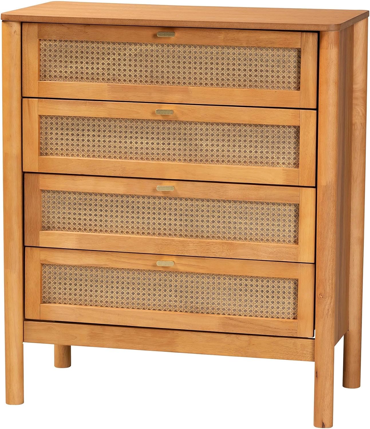 Baxton Studio Jenn Brown Wood Japandi 4-Piece Queen Size Bedroom Set