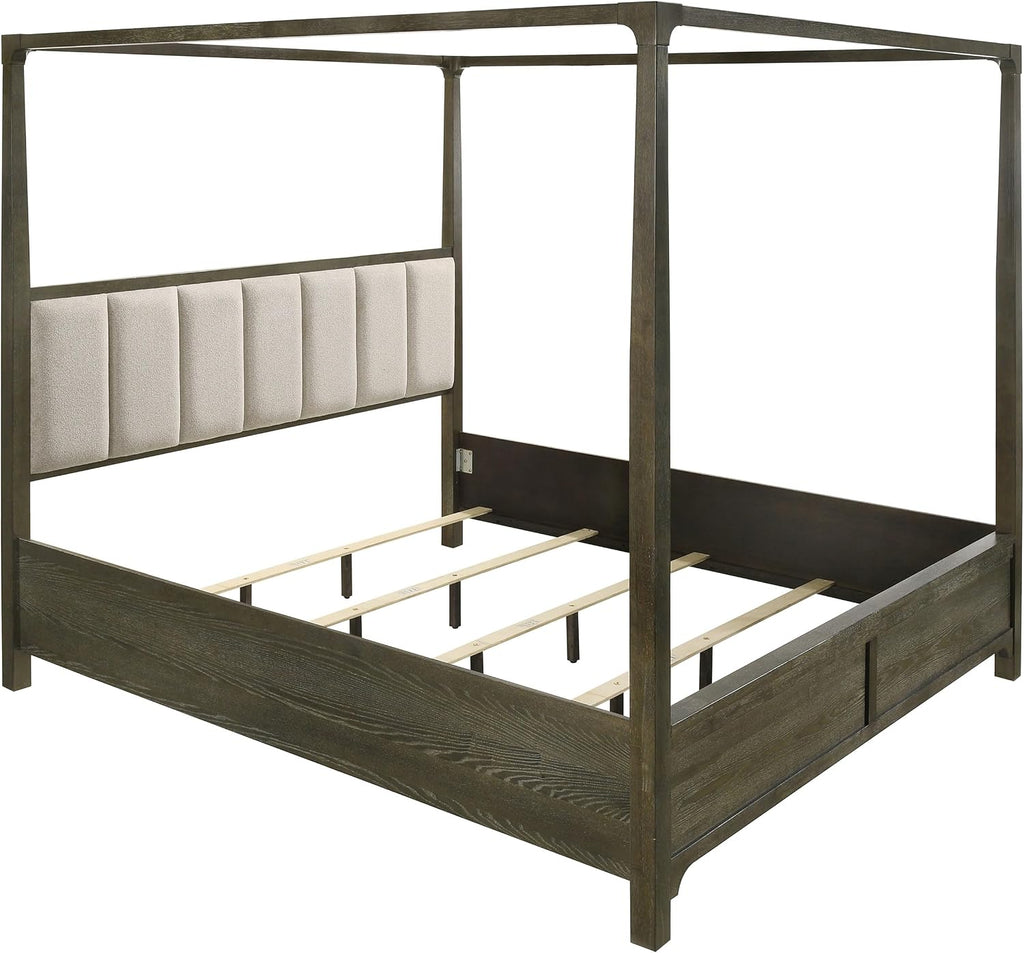 Coaster Home Furnishings Gran Park Modern Classic 4-Piece Bedroom Set Queen Size Canopy Bed Frame 80-inch Headboard Dark Cocoa 224931Q-S4