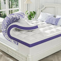 ChiXpace Dual Layer 4 Inch Memory Foam Mattress Topper Full - 2 Inch Gel Memory Foam and 2 Inch Pillow Top Mattress Pad, 7-Zone Egg Crate Full Size Mattress Topper(White)