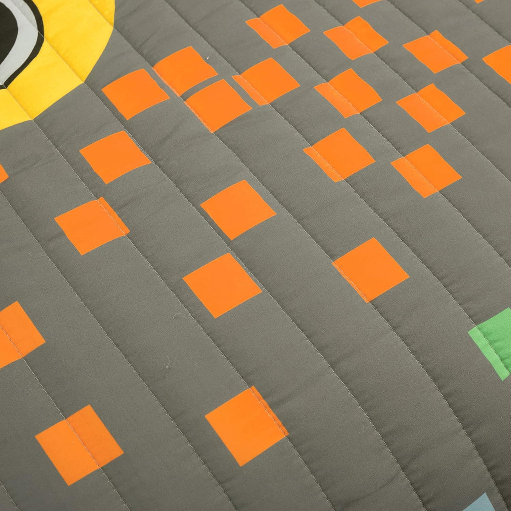 Lush Decor Video Games Reversible Quilt Twin Size 4 Piece Set Gray & Yellow - Toddler Bedding Set Twin Quilt - Kids Bedroom Decor