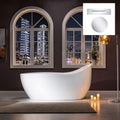 WOODBRIDGE 67' Acrylic Freestanding Bathtub Contemporary Soaking Chrome Overflow and Drain,White Air Bubble Tub