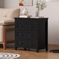 BORNOON 3-Drawer Dresser, Small Wooden Chest of Drawers with Metal Knobs, Water-Resistant Top, Storage Organizer with Anti-Tip Kit for Bedroom, Nursery, Living Room