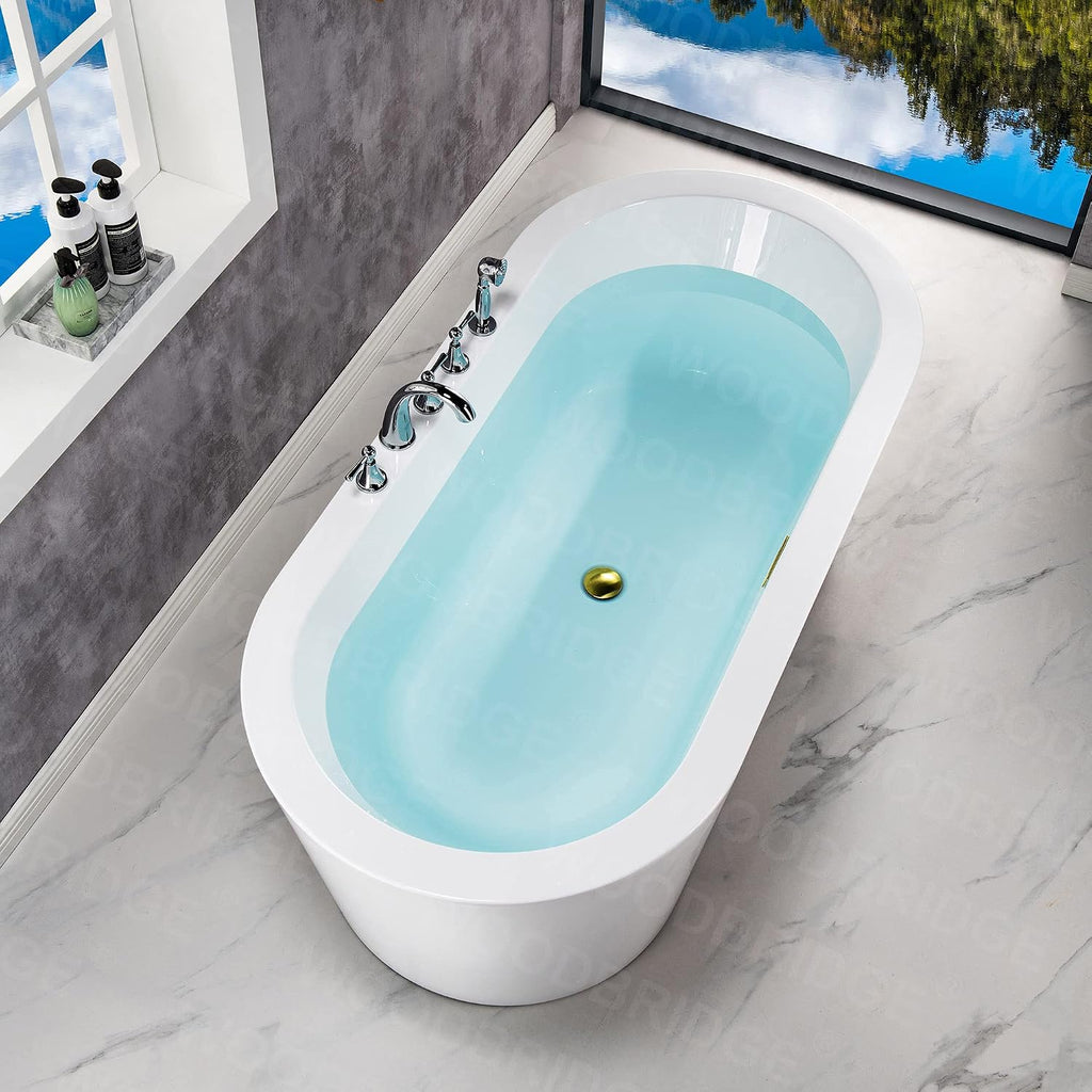 WOODBRIDGE B0002-BG-Drain&O Bathtub, Brushed Gold