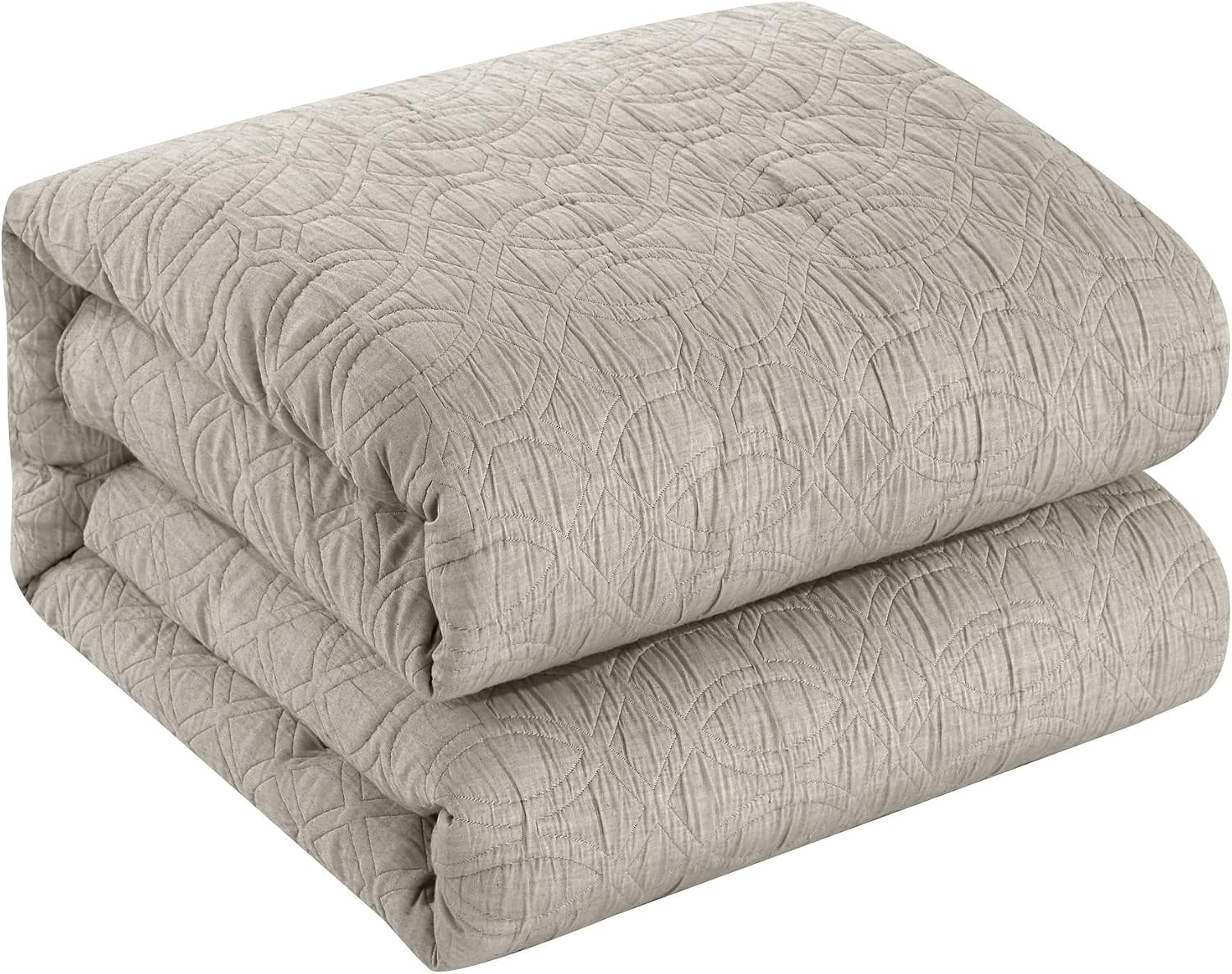 Chic Home Taupe Bed in a Bag Comforter Set, King Size (5 Pieces), New York & Company Trinity - Polyester Bedding with Jacquard Interlaced Pattern - Comforter, Pillow Shams and Decorative Pillows