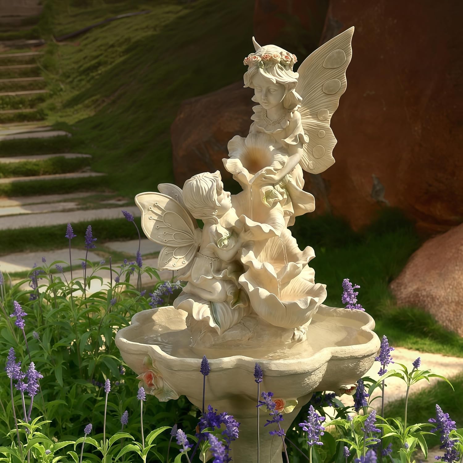 Top Outdoor Water Fountain Outside, Garden Water Fountain Decor for Gardens, Landscaping, Patios, Lawns