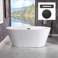 WOODBRIDGE 54'Freestanding White Acylic Soaking Bathtub with ORB Drain and Overflow,BTA1702-ORB
