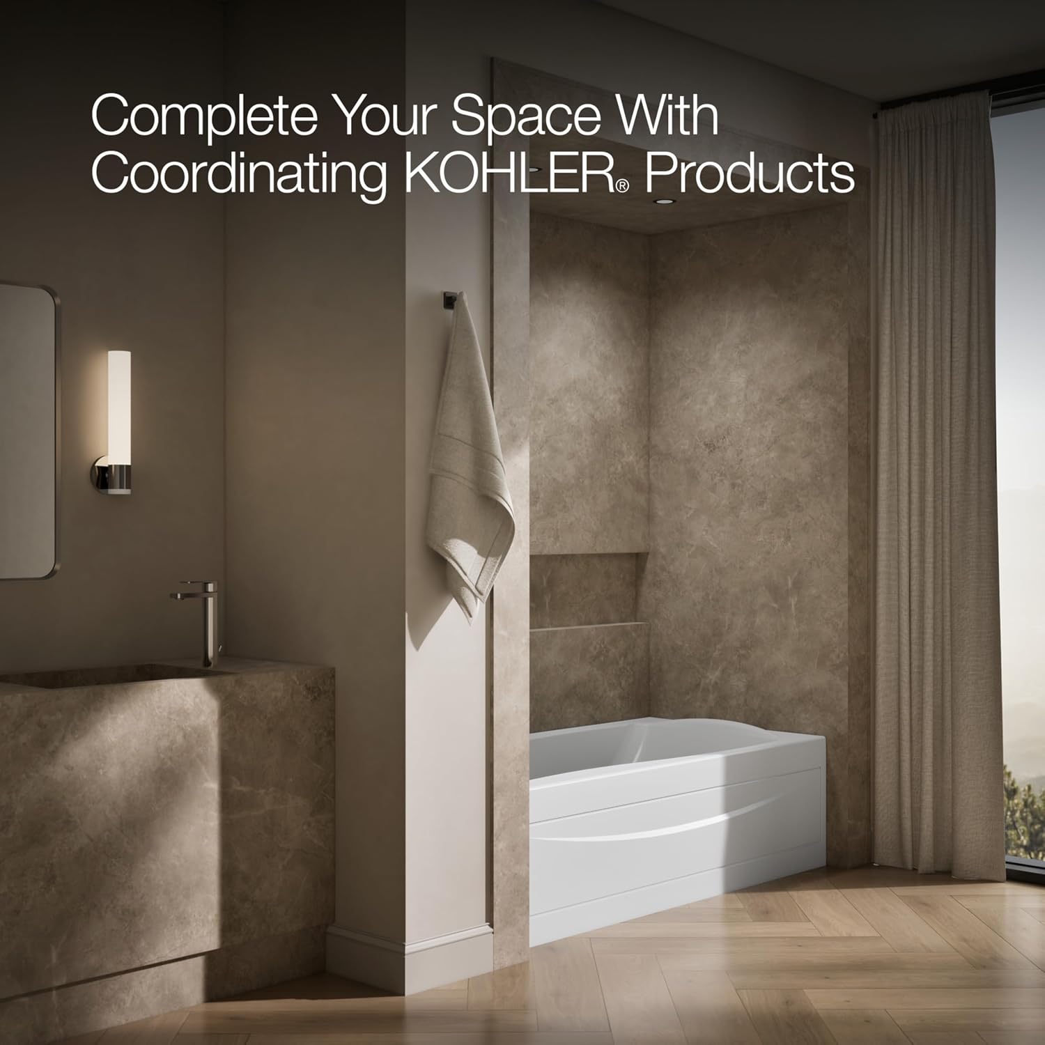 Kohler 1259-LA-0 Mariposa® 72' x 36' alcove bath, left drain, White