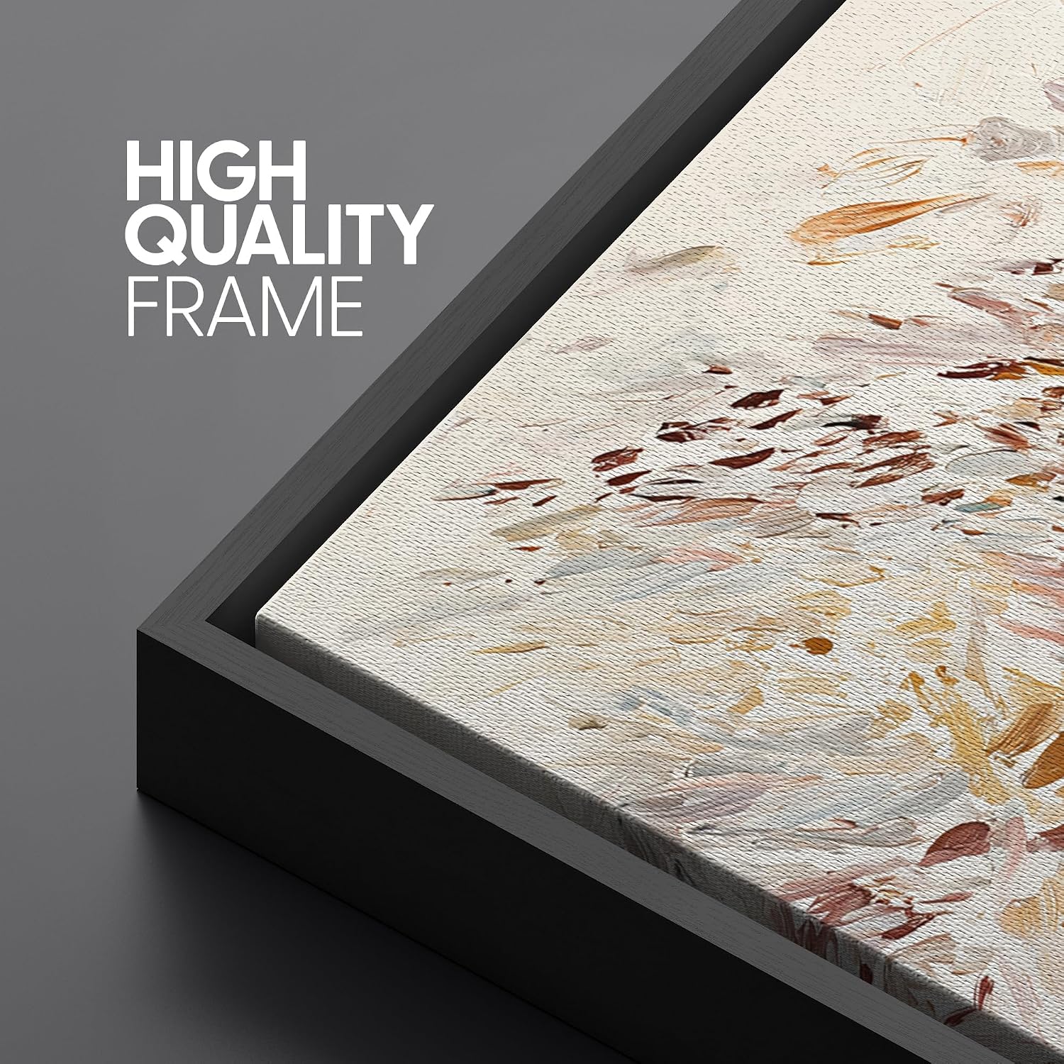 SIGNLEADER Framed Canvas Print Wall Art Set Neutral Abstract Brushstroke Motion Illustrations Minimal Decorative Bohemian for Living Room, Bedroom, Office - 24'x36'x3 Black