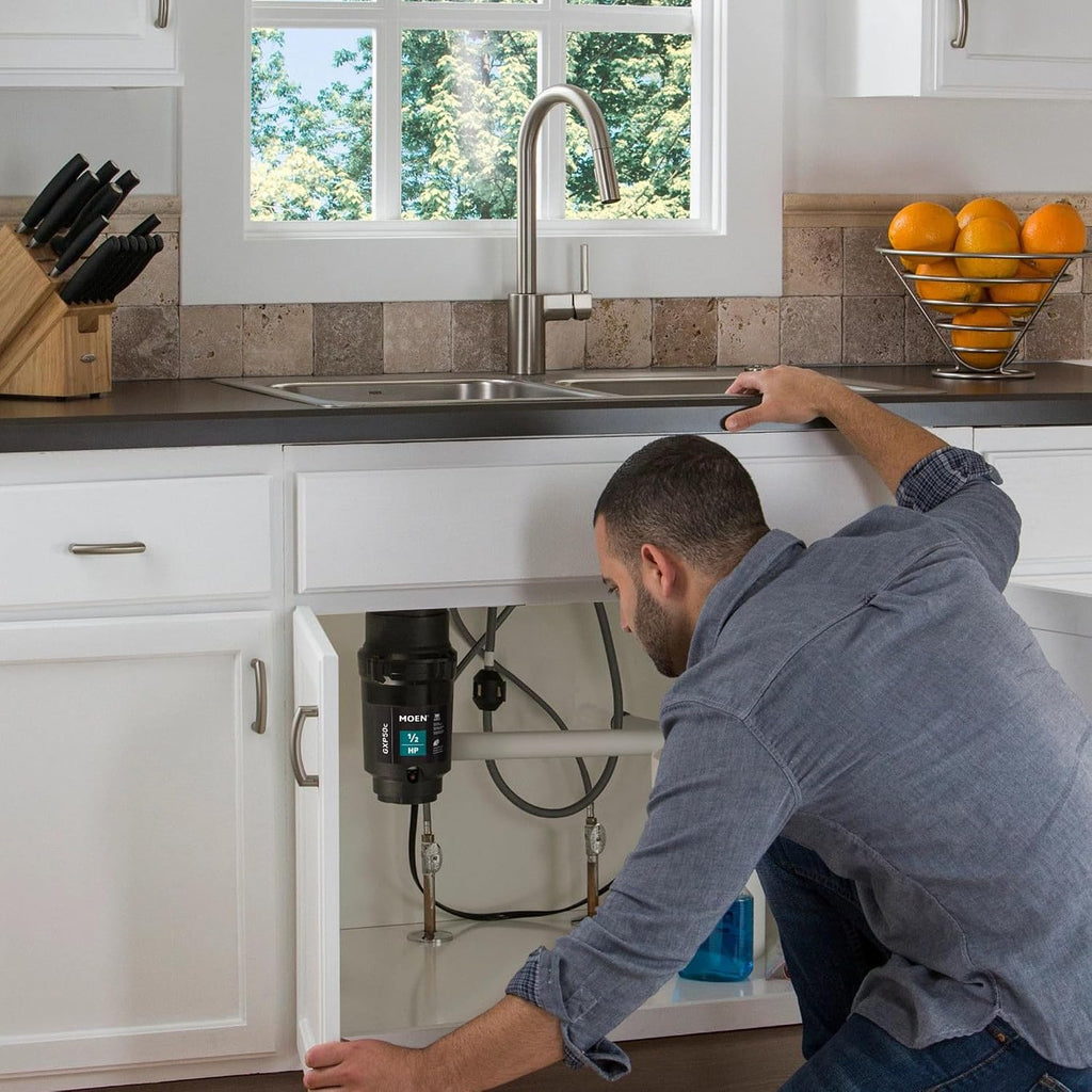 Moen Prep Series PRO Continuous Feed Compact Garbage Disposal for Kitchen Sink with Power Cord, GXP50C