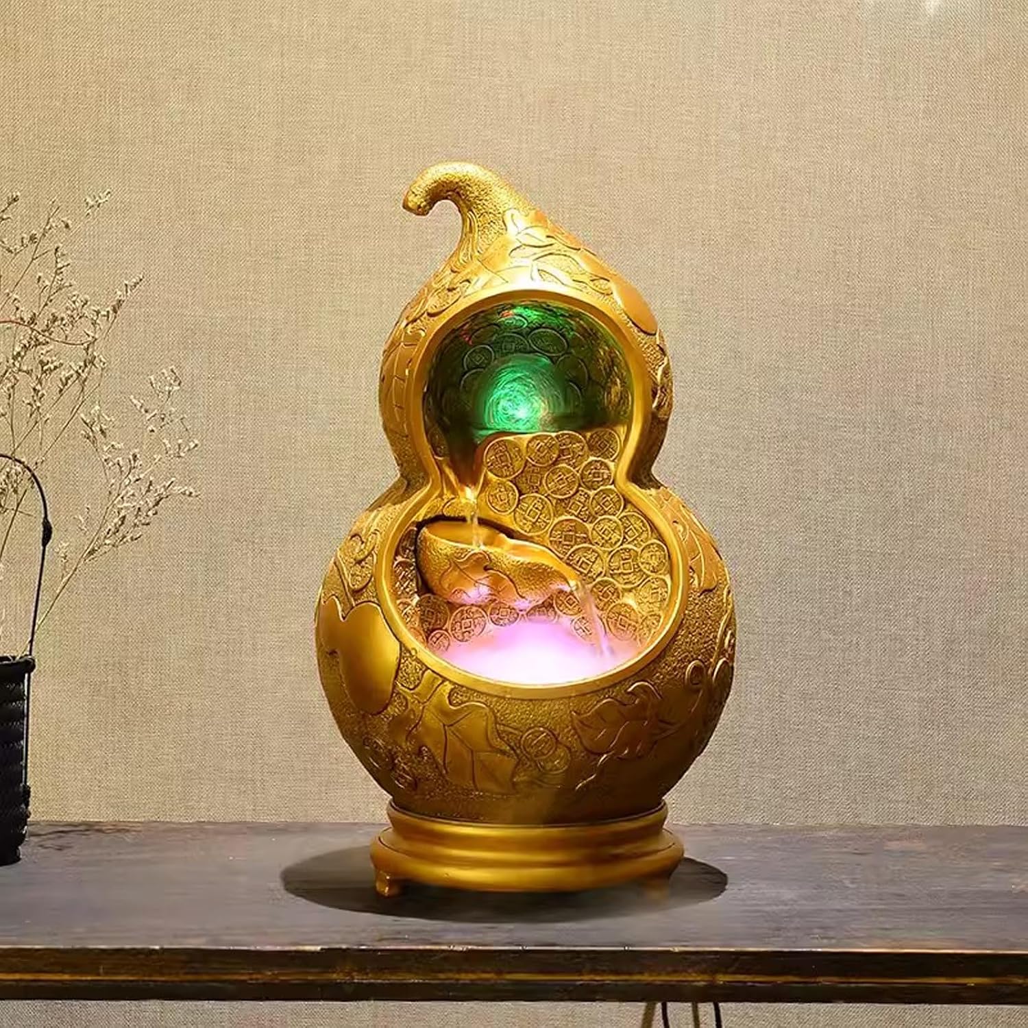 GLigeT Tabletop Fountain Fountain Decoration Circulation Living Room Office Desktop Decoration Study Water Fountain Water Fountain Decor(Small)