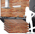 Dundee Deco PG7060-10 Dark Red Natural Faux Bricks PVC 3D Wall Panel, 3.2 ft X 1.7 ft (97 cm X 50cm), Interior Design Wall Paneling Decor, 5.44 sq. ft. (0.48sq. m) Each, Pack of 10