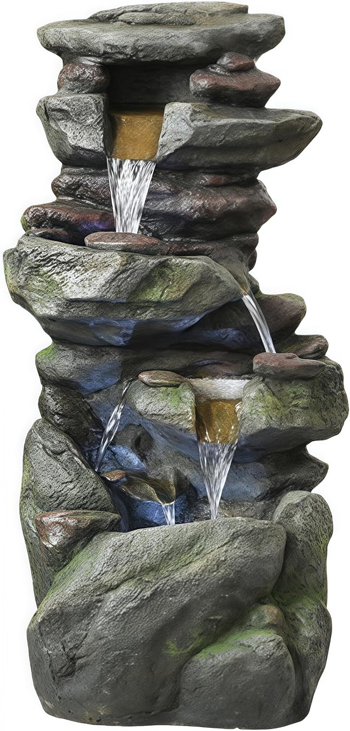 Top Outdoor Water Fountain Outside, Garden Water Fountain Decor for Gardens, Landscaping, Patios, Lawns (Small)