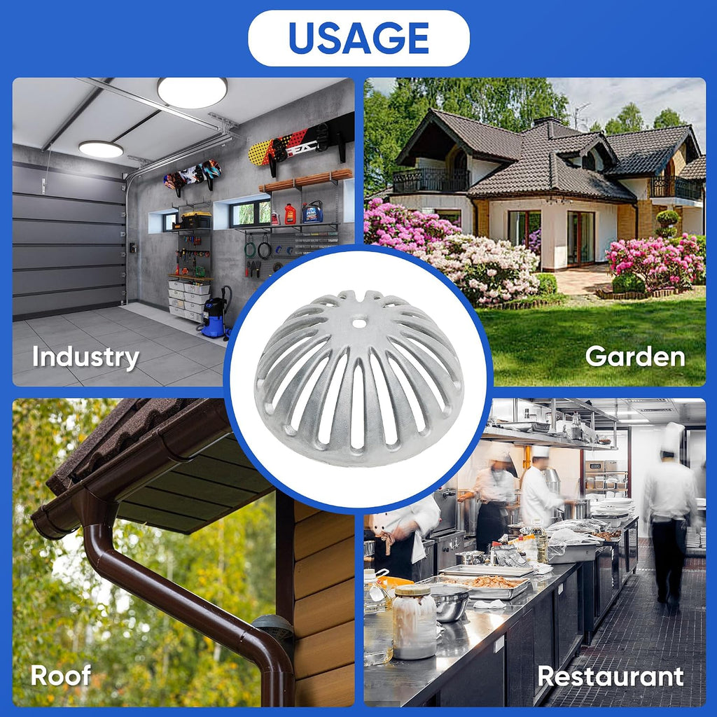 Leyso Heavy Duty Aluminum Drain Covers, Sink Drain Cover, Floor Drain Cover, Dome Strainer Cover for Compartment Sink, Kitchen, Outdoor, Garden, Restaurant 5-1/2' W x 2-1/4'H (10 PCS)