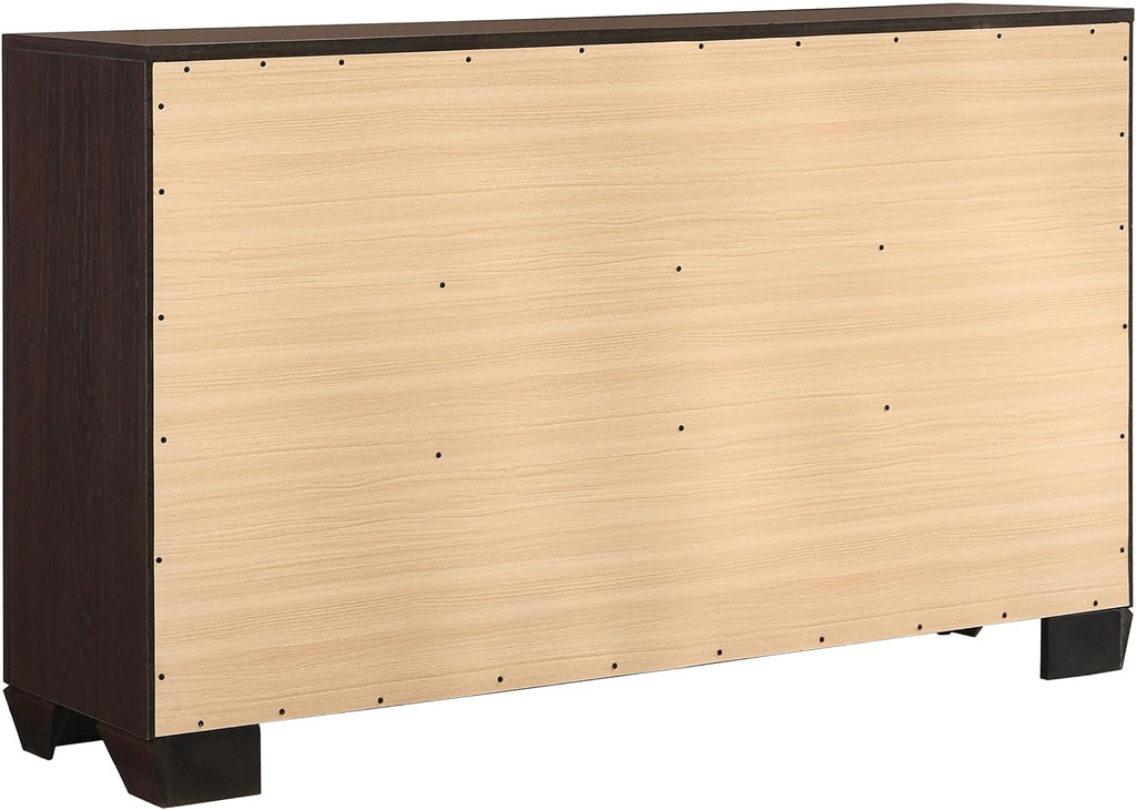 Coaster Home Furnishings Kauffman Transitional 4-Piece Bedroom Set Eastern King Size Storage Panel Bed Frame 54-inch Headboard Dark Cocoa 204390KE-S4