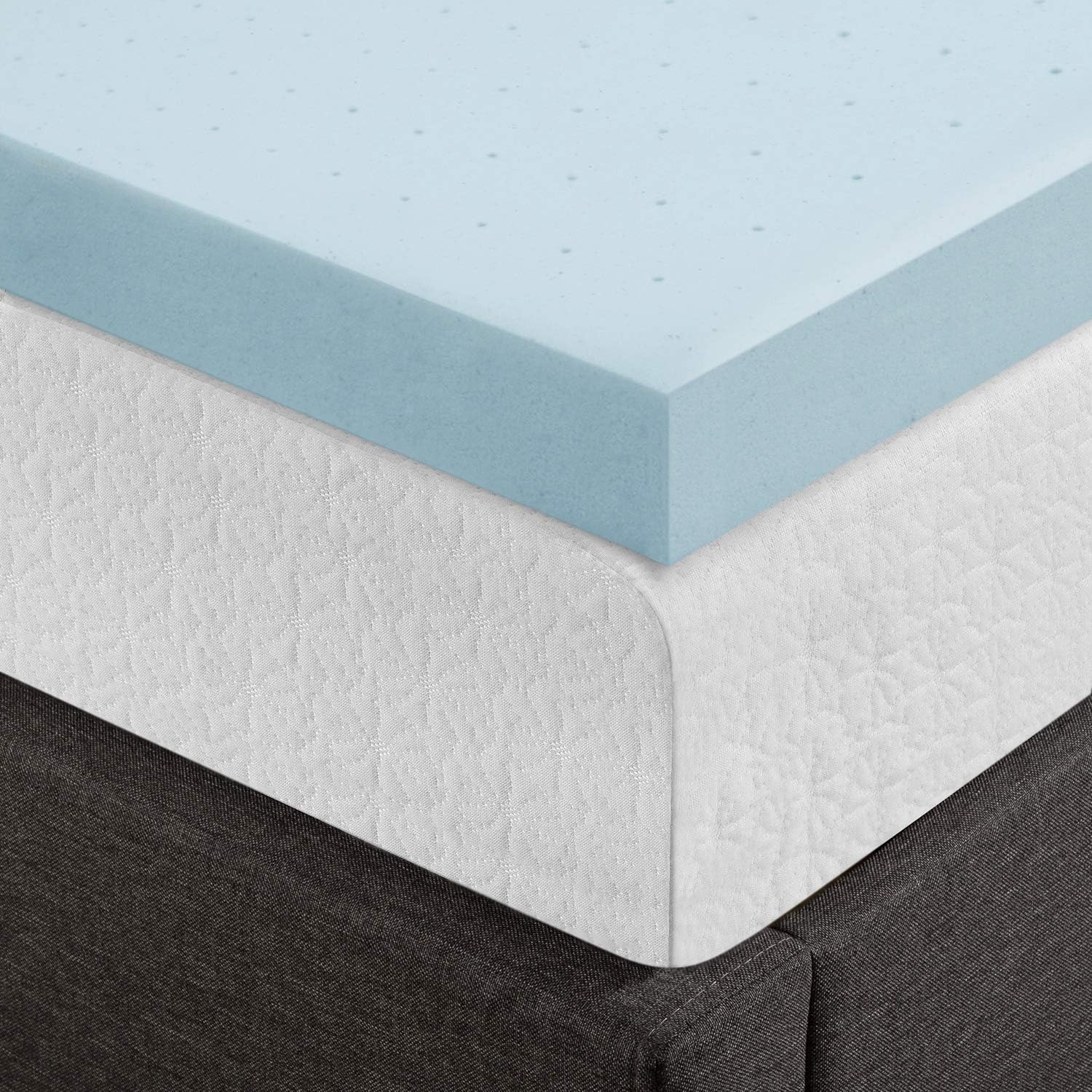Best Price Mattress 4 Inch Ventilated Memory Foam Mattress Topper, Cooling Gel Infusion, CertiPUR-US Certified, Dorm Essentials, Cal King