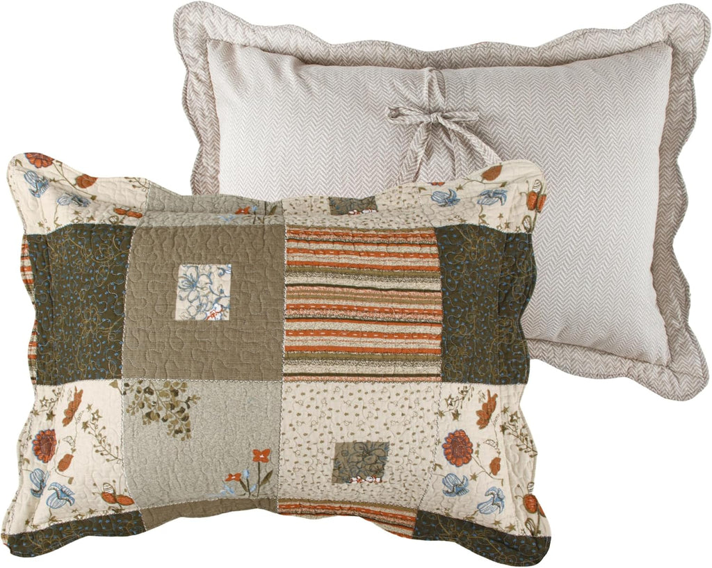 Greenland Home Sedona 100% Cotton Quilt Set, King (5 Piece), Gray