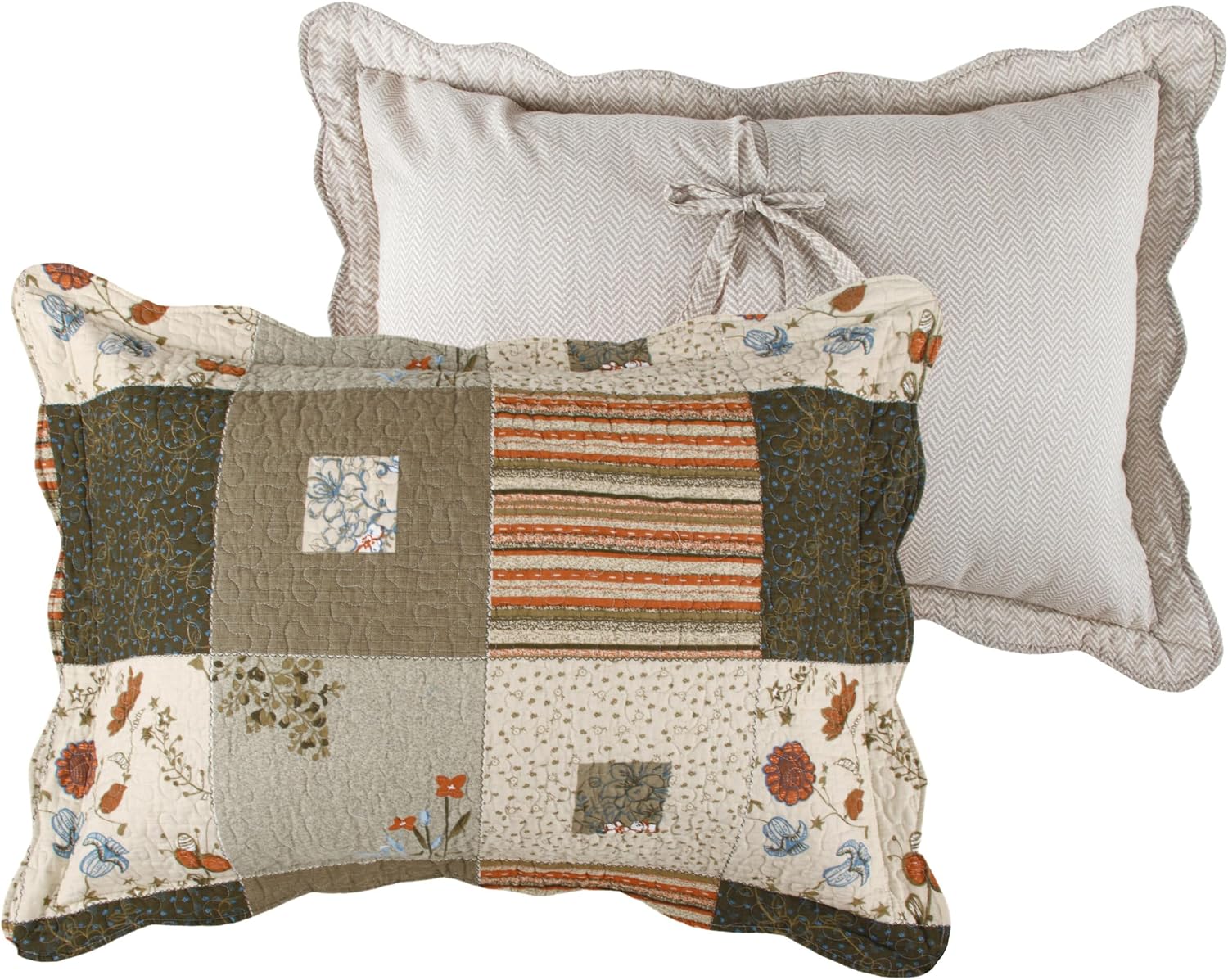 Greenland Home Sedona 100% Cotton Quilt Set, King (5 Piece), Gray