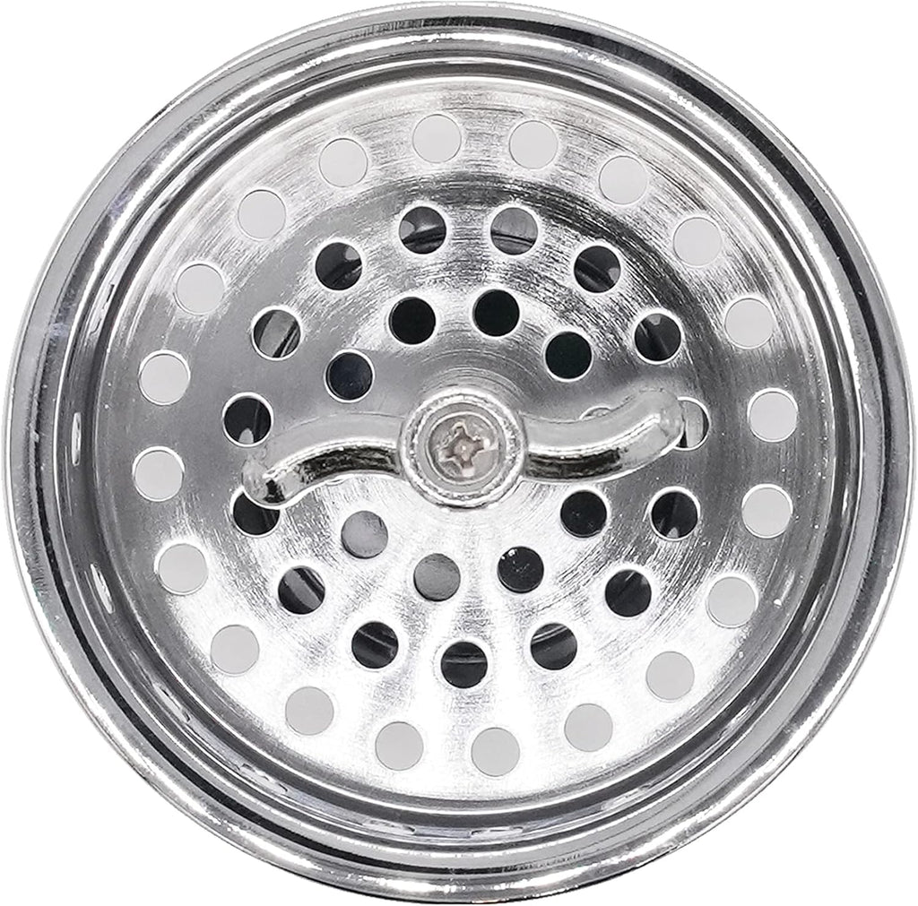 Westbrass CO2175-26 Combo Pack 3-1/2' Wing Nut Twist Style Large Kitchen Sink Basket Strainer and Waste Disposal Drain Flange with Stopper, Polished Chrome