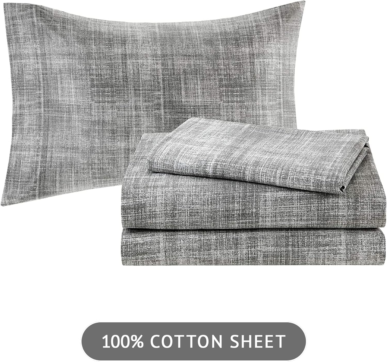 Madison Park Essentials Queen Comforter Set, Bed in a Bag Queen, Watercolor Print Coastal Comforter & Chambray Cotton Sheet Set, All Season Bedding Set, Saben, Aqua Queen (90 in x 90 in) 9 Piece