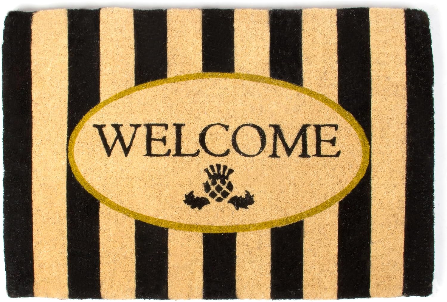 MACKENZIE-CHILDS Entrance Mat, Decorative Outdoor Front-Door Mat, Coir Doormat, Awning Stripe