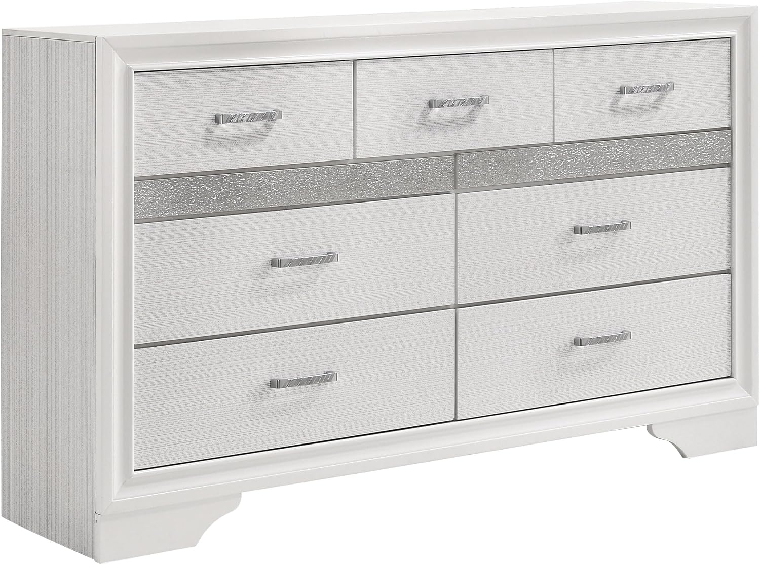 Coaster Home Furnishings Miranda Contemporary 5-Piece Bedroom Set Full Size Storage Panel Bed Frame 50-inch Headboard White 205111F-S5
