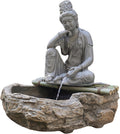 Outdoor Water Fountain Outside, Guan Yin Buddha Garden Fountain, Quan Yin, Kwan Yin, Quan Am, Kuan Yin, Female Buddha Statue, Chinese Decor & Gifts, Chinese New Year Decoration (D)