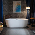 WOODBRIDGE 72' x 35-3/8' Whirlpool and Air Bath Heated Soaking Combination Tub with Adjustable Speed Air Blower and Display Control Panel, Matte Black Finish Trim and Drain Kit, BM500