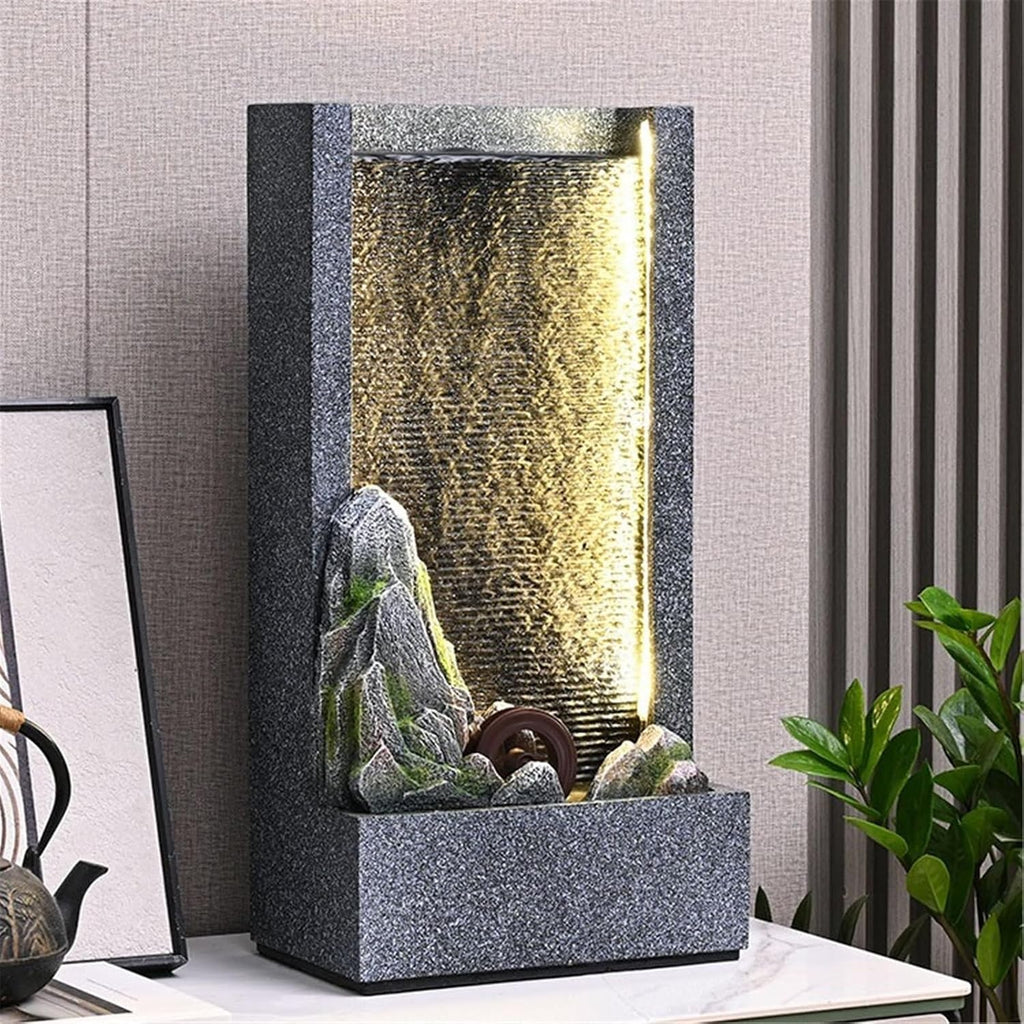 Tabletop Tabletop Fountain Minimalist Rockery Curtain Wall Water Ornaments for Office Indoor Decoration Decor