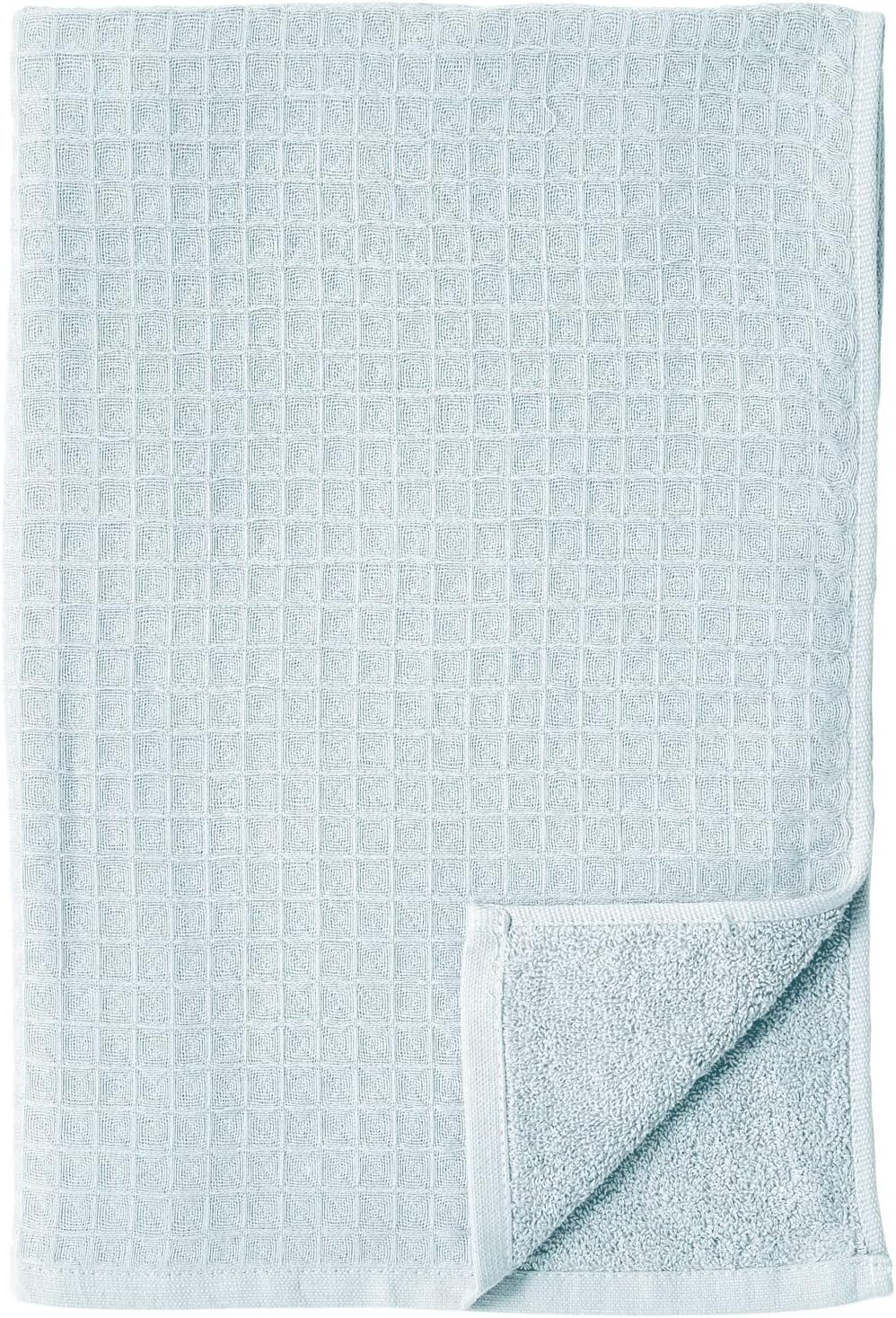 UCHINO Waffle Twist Cotton Weave Towel Set for Bathroom – 2 Bath, 2 Hand, 2 Washcloths, Lightweight Absorbent Quick Dry Honeycomb Texture Solid Terry Loop Reverse, 6 Piece, Ocean