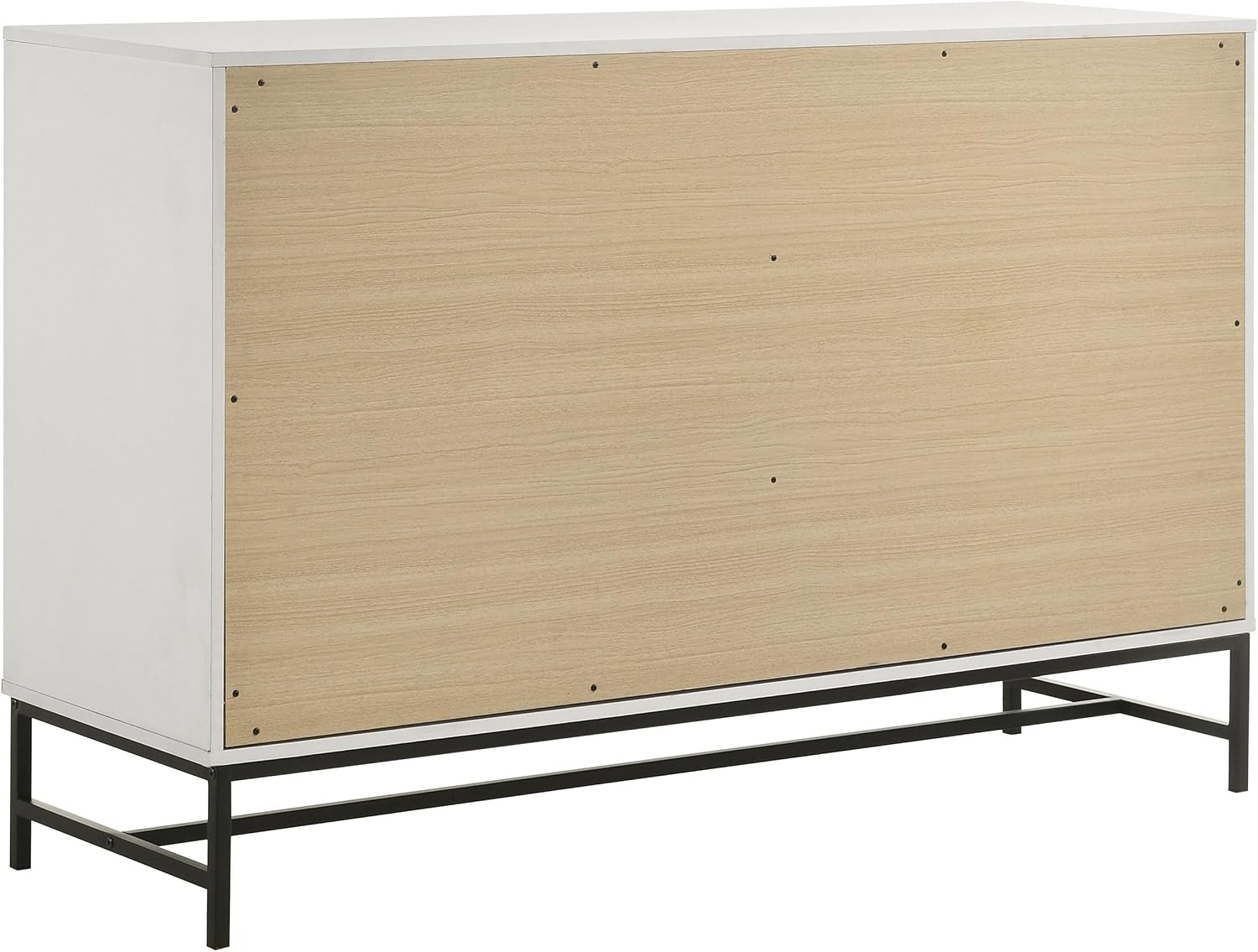 Coaster Home Furnishings Sonora Contemporary 4-Piece Bedroom Set Leatherette Upholstered Queen Size Panel Bed Frame 54-inch Headboard White 224861Q-S4