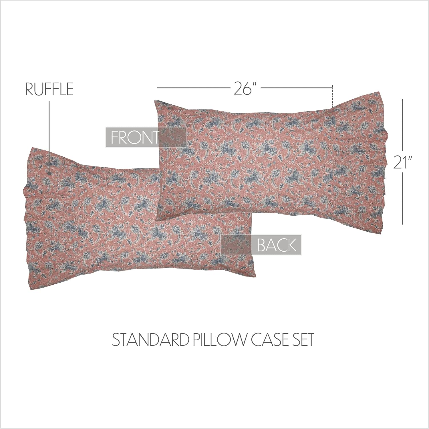 VHC Brands Kaila 5 Piece Twin Quilt Set (1 Twin Quilt, 2 Standard Shams, 2 Standard Pillowcase)