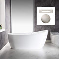WOODBRIDGE 67'Freestanding White Acylic Soaking Bathtub with Brushed Nickel Drain and Overflow,BTA1508 -B/N-Drain &O
