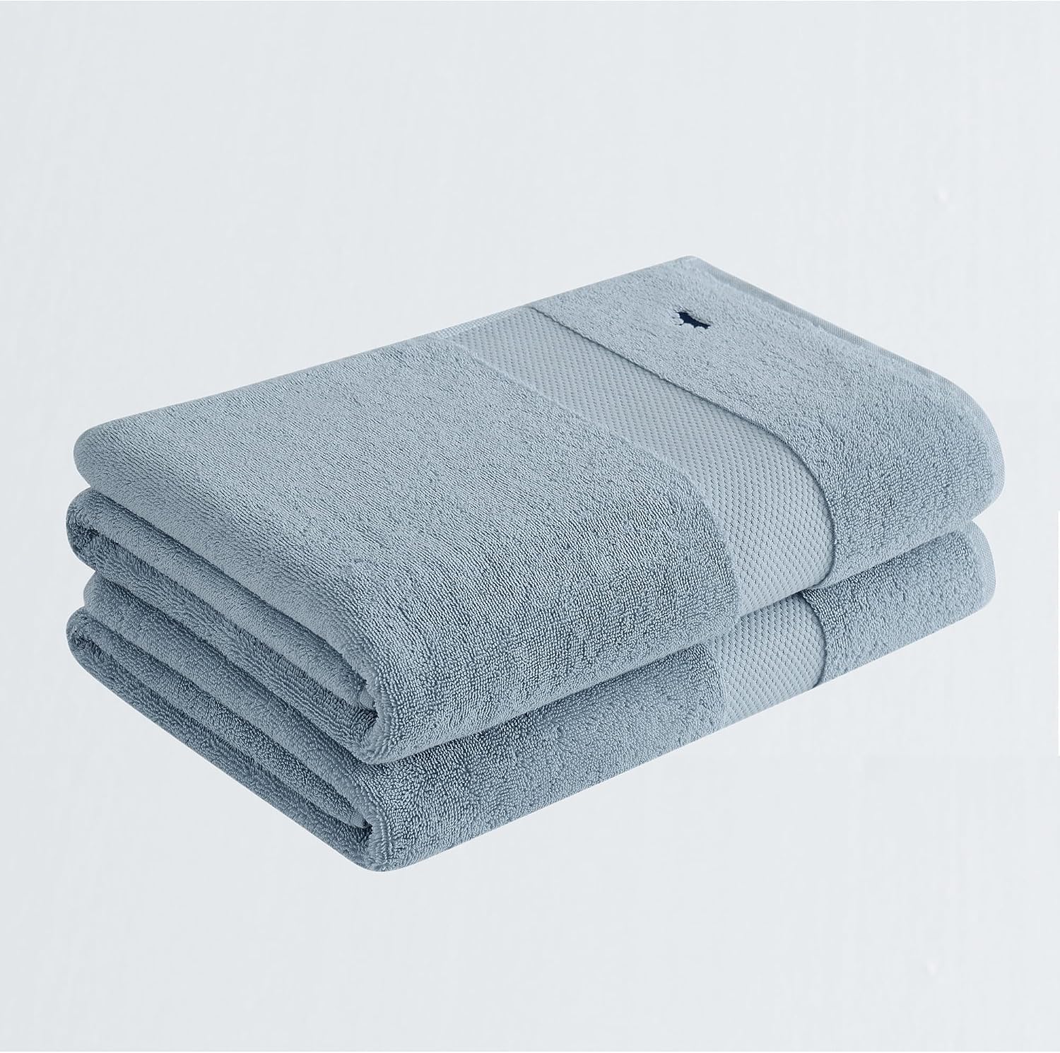 Turkish Cotton Towels Blue Cotton 2-Piece 2 Pack Bath Towel, Solid Color Themed, for Men and Women, Oeko-TEX Certified Confidence