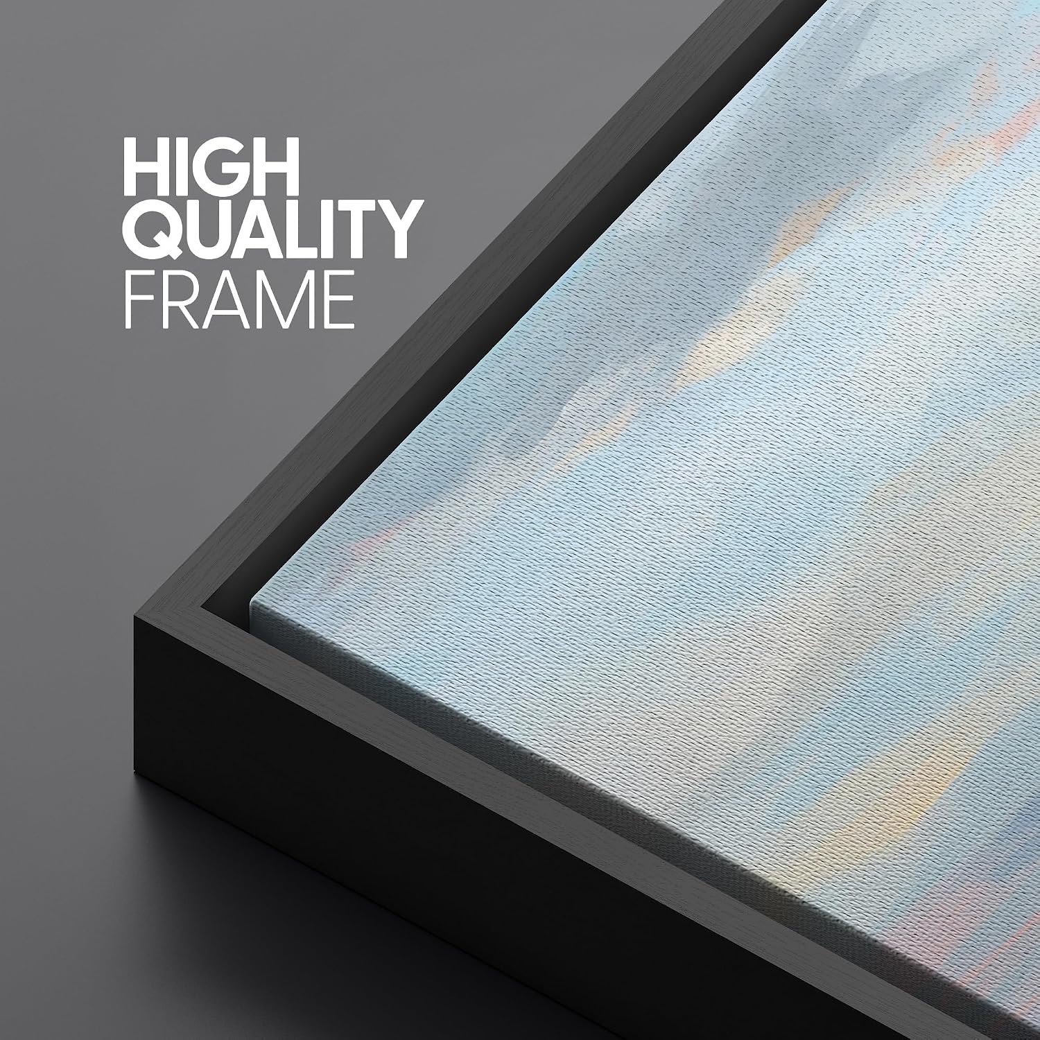 SIGNLEADER Framed Canvas Print Wall Art Set Coastal Sunset Seascape Pastel Landscape Illustrations Minimal Decorative Bohemian for Living Room, Bedroom, Office - 24'x36'x3 Black