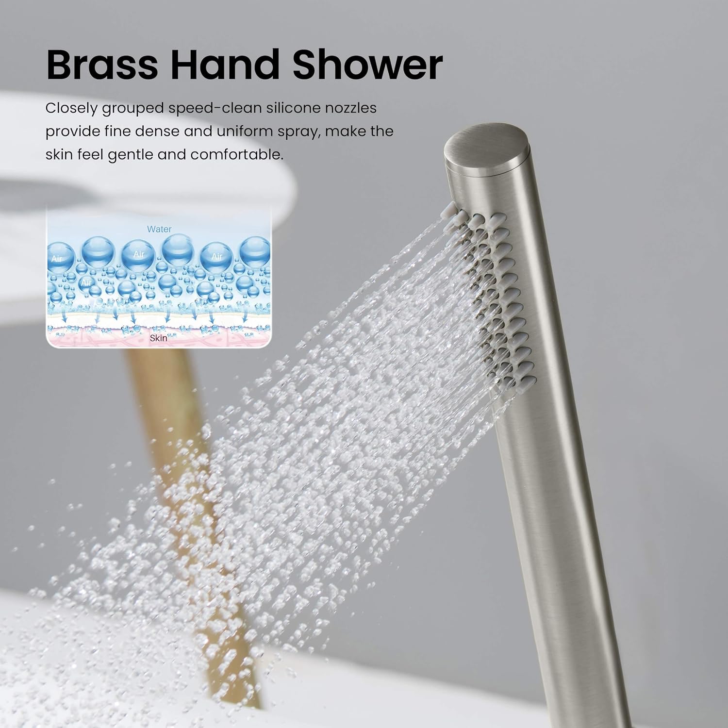 KIBI Circular Brushed Nickel Thermostatic Shower System – Rainfall & Handheld Shower Head Set | 2-Function Shower Faucet Set with Rough-In Valve | Solid Brass Build & Temperature Control (KSF410BN)