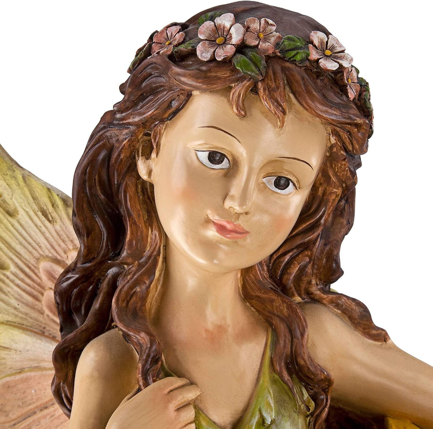 Garden Fairy with Sunflowers 26' High Large Modern Indoor Outdoor Cottage Core Decor Faux Stone Floor Fountain with Light LED Cascading Water Feature for Outside Patio Yard Backyard - John Timberland