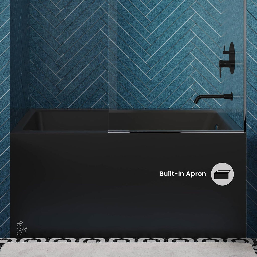 Voltaire 48' x 32' Right-Hand Drain Alcove Bathtub with Apron in Matte Black