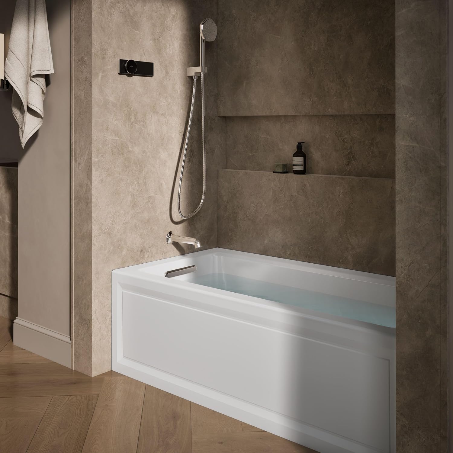 Kohler K-1947-LA-0 Archer 60' x 30' Alcove Whirlpool with Integral Apron, Tile Flange and Left-Hand Drain, White