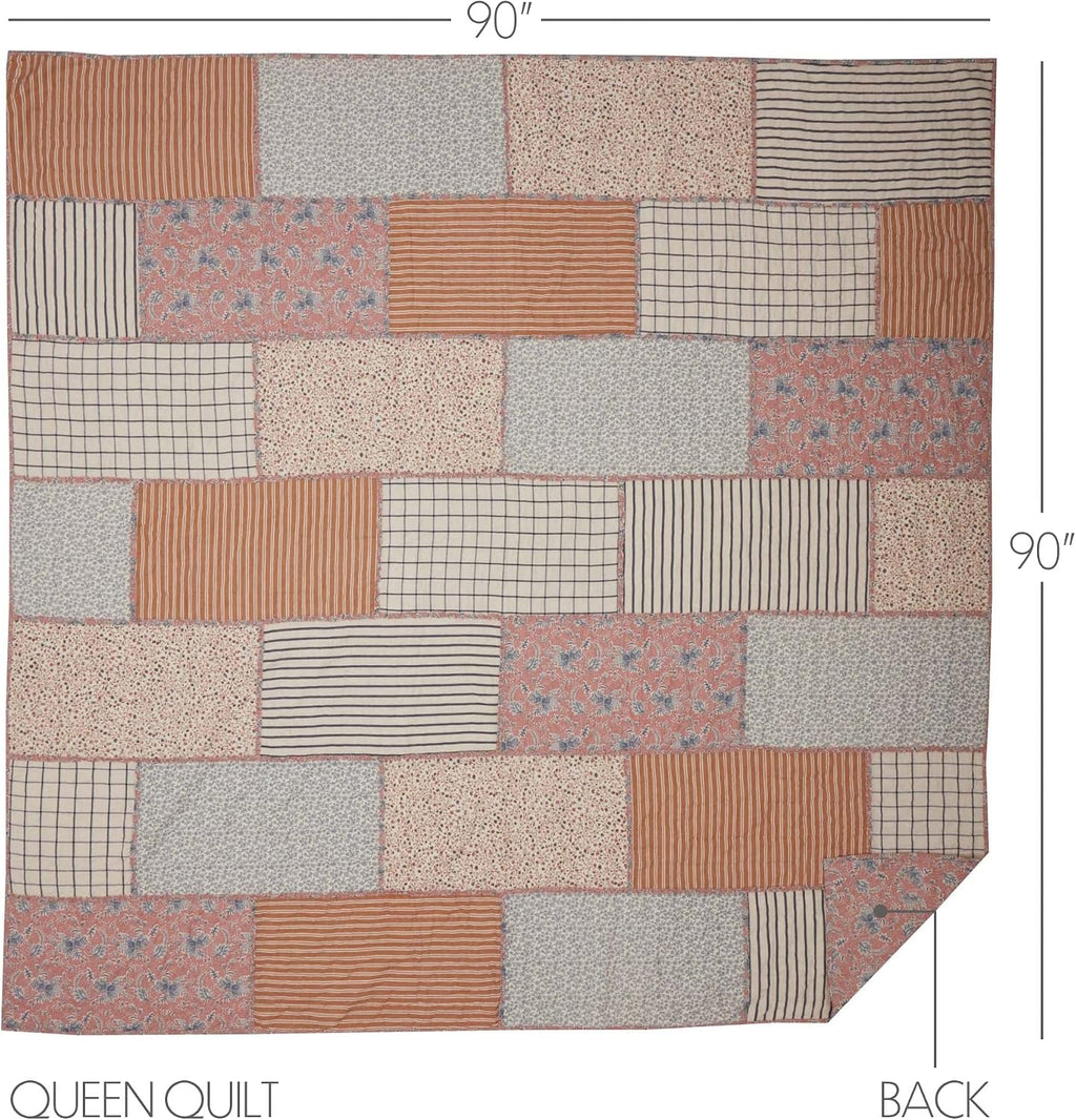 VHC Brands Kaila 5 Piece Queen Quilt Set (1 Queen Quilt, 2 Standard Shams, 2 Standard Pillowcase)